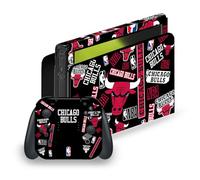 Head Case Designs sous Licence Officielle NBA Collage Autocollants Chicago Bulls Vinyle Autocollant De Jeu Peau Autocollant Couverture Compatible avec Nintendo Switch OLED Bundle
