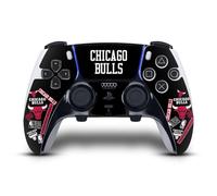 Head Case Designs sous Licence Officielle NBA Collage Autocollants Chicago Bulls Vinyle Autocollant De Jeu Peau Autocollant Couverture Compatible avec Sony PlayStation 5 PS5 DualSense Edge Controller