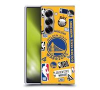Head Case Designs sous Licence Officielle NBA Collage Autocollants Golden State Warriors Coque Dure pour l'arrière Compatible avec Samsung Galaxy Z Fold6