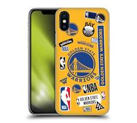 Head Case Designs sous Licence Officielle NBA Collage Autocollants Golden State Warriors Coque Dure pour l'arrière Compatible avec Apple iPhone X/iPhone XS