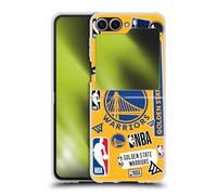 Head Case Designs sous Licence Officielle NBA Collage Autocollants Golden State Warriors Coque Dure pour l'arrière Compatible avec Samsung Galaxy Z Flip6