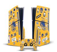 Head Case Designs sous Licence Officielle NBA Collage Autocollants Golden State Warriors Vinyle Autocollant De Jeu Peau Compatible avec Sony PS5 Slim Disc Edition Console & DualSense Controller