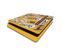 Head Case Designs sous Licence Officielle NBA Collage Autocollants Los Angeles Lakers Vinyle Autocollant De Jeu Peau Autocollant Couverture Compatible avec Sony PlayStation 4 PS4 Slim Console
