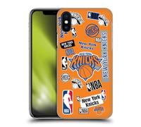 Head Case Designs sous Licence Officielle NBA Collage Autocollants New York Knicks Coque Dure pour l'arrière Compatible avec Apple iPhone X/iPhone XS