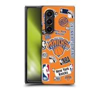 Head Case Designs sous Licence Officielle NBA Collage Autocollants New York Knicks Coque Dure pour l'arrière Compatible avec Samsung Galaxy Z Fold5