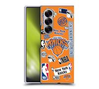 Head Case Designs sous Licence Officielle NBA Collage Autocollants New York Knicks Coque Dure pour l'arrière Compatible avec Samsung Galaxy Z Fold6
