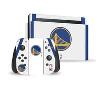 Head Case Designs sous Licence Officielle NBA Design Blanc Golden State Warriors Logo Vinyle Autocollant De Jeu Peau Compatible avec Nintendo Switch Console & Dock & Joy-Con Controller Bundle