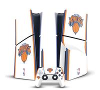 Head Case Designs sous Licence Officielle NBA Design Blanc New York Knicks Logo Vinyle Autocollant De Jeu Peau Compatible avec Sony PlayStation 5 PS5 Slim Disc Edition Console & DualSense Controller