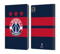 Head Case Designs sous Licence Officielle NBA Design Bleu Marine Logo Washington Wizards Étui Portefeuille en Cuir Compatible avec Apple iPad Pro 11 M4/M5 2024/2025