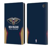 Head Case Designs sous Licence Officielle NBA Design Bleu Marine New Orleans Pelicans Logo Étui Portefeuille en Cuir Compatible avec Amazon Fire 7 2022