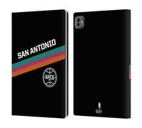 Head Case Designs sous Licence Officielle NBA Design Fiesta Noir San Antonio Spurs Logo Étui Portefeuille en Cuir Compatible avec Apple iPad Pro 11 M4/M5 2024/2025