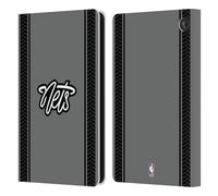 Head Case Designs sous Licence Officielle NBA Design Gris Brooklyn Nets Logo Étui Portefeuille en Cuir Compatible avec Amazon Fire 7 2022