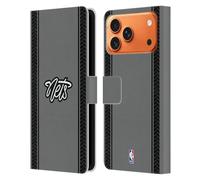 Head Case Designs sous Licence Officielle NBA Design Gris Brooklyn Nets Logo Étui Portefeuille en Cuir Compatible avec Apple iPhone 17 Pro Max