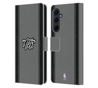 Head Case Designs sous Licence Officielle NBA Design Gris Brooklyn Nets Logo Étui Portefeuille en Cuir Compatible avec Samsung Galaxy A35 5G