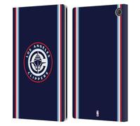 Head Case Designs sous Licence Officielle NBA Design Marine Los Angeles Clippers Logo Étui Portefeuille en Cuir Compatible avec Amazon Fire Max 11 2023