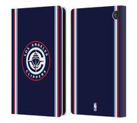 Head Case Designs sous Licence Officielle NBA Design Marine Los Angeles Clippers Logo Étui Portefeuille en Cuir Compatible avec Amazon Fire 7 2022