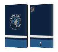 Head Case Designs sous Licence Officielle NBA Design Marine Minnesota Timberwolves Logo Étui Portefeuille en Cuir Compatible avec Apple iPad Pro 11 M4/M5 2024/2025