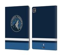 Head Case Designs sous Licence Officielle NBA Design Marine Minnesota Timberwolves Logo Étui Portefeuille en Cuir Compatible avec Apple iPad Pro 13 M4/M5 2024/2025