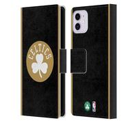 Head Case Designs sous Licence Officielle NBA Design Noir Or Boston Celtics Logo Étui Portefeuille en Cuir Compatible avec Apple iPhone 11