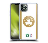 Head Case Designs sous Licence Officielle NBA Design Or Blanc Boston Celtics Logo Coque en Gel [Protection de Qualité Militaire] Compatible avec Apple iPhone 11 Pro Max Et Compatible avec MagSafe