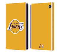 Head Case Designs sous Licence Officielle NBA Design Or Los Angeles Lakers Logo Étui Portefeuille en Cuir Compatible avec Amazon Fire 7 2022