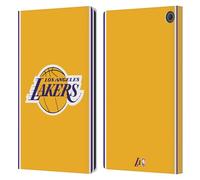Head Case Designs sous Licence Officielle NBA Design Or Los Angeles Lakers Logo Étui Portefeuille en Cuir Compatible avec Amazon Fire Max 11 2023
