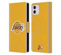 Head Case Designs sous Licence Officielle NBA Design Or Los Angeles Lakers Logo Étui Portefeuille en Cuir Compatible avec Apple iPhone 11