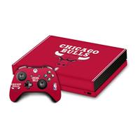 Head Case Designs sous Licence Officielle NBA Design Rouge Chicago Bulls Logo Vinyle Autocollant De Jeu Peau Autocollant Couverture Compatible avec Xbox One X Console and Controller Bundle