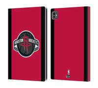 Head Case Designs sous Licence Officielle NBA Design Rouge Houston Rockets Logo Étui Portefeuille en Cuir Compatible avec Apple iPad Pro 11 M4/M5 2024/2025