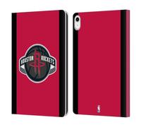 Head Case Designs sous Licence Officielle NBA Design Rouge Houston Rockets Logo Étui Portefeuille en Cuir Compatible avec Apple iPad 10.9 2022/2025
