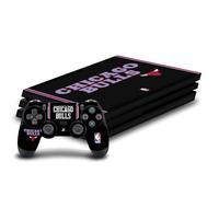 Head Case Designs sous Licence Officielle NBA Design Ville Noir Chicago Bulls Logo Vinyle Autocollant De Jeu Peau Compatible avec Sony PlayStation 4 PS4 Pro Console and DualShock 4 Controller