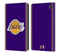 Head Case Designs sous Licence Officielle NBA Design Violet Los Angeles Lakers Logo Étui Portefeuille en Cuir Compatible avec Amazon Fire 7 2022