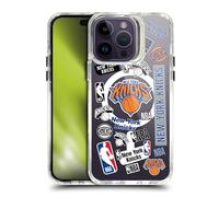 Head Case Designs sous Licence Officielle NBA Impression de Collage d'Autocollants New York Knicks Étui Antichoc [Qualité Militaire] Compatible avec iPhone 14 Pro Max et Compatible avec MagSafe