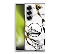 Head Case Designs sous Licence Officielle NBA Marbre Blanc Golden State Warriors Coque Dure pour l'arrière Compatible avec Samsung Galaxy Z Fold6