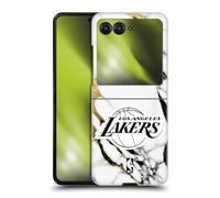Head Case Designs sous Licence Officielle NBA Marbre Blanc Los Angeles Lakers Coque Dure pour l'arrière Compatible avec Razr 40 Ultra/Razr+ 2023