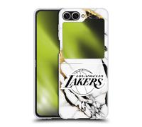 Head Case Designs sous Licence Officielle NBA Marbre Blanc Los Angeles Lakers Coque Dure pour l'arrière Compatible avec Samsung Galaxy Z Flip6