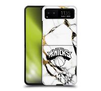 Head Case Designs sous Licence Officielle NBA Marbre Blanc New York Knicks Coque Dure pour l'arrière Compatible avec Motorola Razr 40 / Razr 2023
