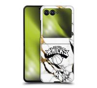Head Case Designs sous Licence Officielle NBA Marbre Blanc New York Knicks Coque Dure pour l'arrière Compatible avec Razr 40 Ultra/Razr+ 2023