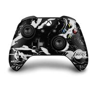 Head Case Designs sous Licence Officielle NBA Marbre Noir Los Angeles Lakers Vinyle Autocollant De Jeu Peau Autocollant Couverture Compatible avec Xbox One S/X Controller