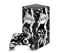 Head Case Designs sous Licence Officielle NBA Marbre Noir Los Angeles Lakers Vinyle Autocollant De Jeu Peau Autocollant Couverture Compatible avec Xbox Series X