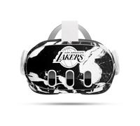 Head Case Designs sous Licence Officielle NBA Marbre Noir Los Angeles Lakers Vinyle Autocollant Peau Autocollant Couverture Compatible avec Meta Quest 3
