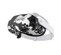 Head Case Designs sous Licence Officielle NBA Marbre Noir Los Angeles Lakers Vinyle Autocollant Peau Autocollant Couverture Compatible avec Meta Quest 3S