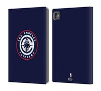 Head Case Designs sous Licence Officielle NBA Marine Los Angeles Clippers Logo Étui Portefeuille en Cuir Compatible avec Apple iPad Pro 11 M4/M5 2024/2025
