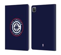 Head Case Designs sous Licence Officielle NBA Marine Los Angeles Clippers Logo Étui Portefeuille en Cuir Compatible avec Apple iPad Pro 11 2020/2021 / 2022