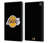 Head Case Designs sous Licence Officielle NBA Noir Los Angeles Lakers Logo Étui Portefeuille en Cuir Compatible avec Amazon Fire Max 11 2023