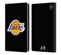 Head Case Designs sous Licence Officielle NBA Noir Los Angeles Lakers Logo Étui Portefeuille en Cuir Compatible avec Amazon Fire 7 2022
