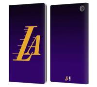 Head Case Designs sous Licence Officielle NBA Ombré Los Angeles Lakers Logo Étui Portefeuille en Cuir Compatible avec Amazon Fire Max 11 2023