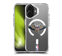 Head Case Designs sous Licence Officielle NBA Pélican Bleu Marine New Orleans Pelicans Logo Étui Antichoc [Protection de Qualité Militaire] Compatible avec Apple iPhone 17 et Compatible avec MagSafe