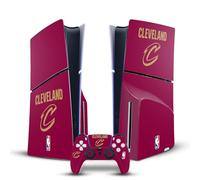 Head Case Designs Sous Licence Officielle NBA Red Design Cleveland Cavaliers Logo Vinyle Autocollant De Jeu Peau Compatible avec Sony PlayStation 5 PS5 Slim Disc Edition Console & DualSense Controller