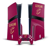 Head Case Designs sous Licence Officielle NBA Red Design Cleveland Cavaliers Logo Vinyle Autocollant De Jeu Peau Compatible avec Sony PlayStation 5 PS5 Pro Disc Edition Console & DualSense Controller